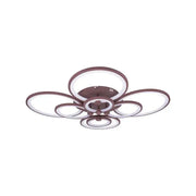 LED luster s diaľkovým ovládaním ALANI 200W, 8 kruhov, studené/teplé/neutrálne svetlo, stmievateľné, hnedá