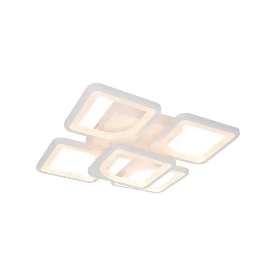 LED luster s diaľkovým ovládaním FELY 80W, 5 štvorcov, studené/teplé/neutrálne svetlo, stmievateľné, biela