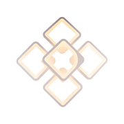 LED luster s diaľkovým ovládaním FELY 80W, 5 štvorcov, studené/teplé/neutrálne svetlo, stmievateľné, biela