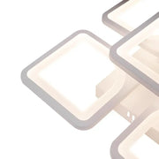 LED luster s diaľkovým ovládaním FELY 80W, 5 štvorcov, studené/teplé/neutrálne svetlo, stmievateľné, biela