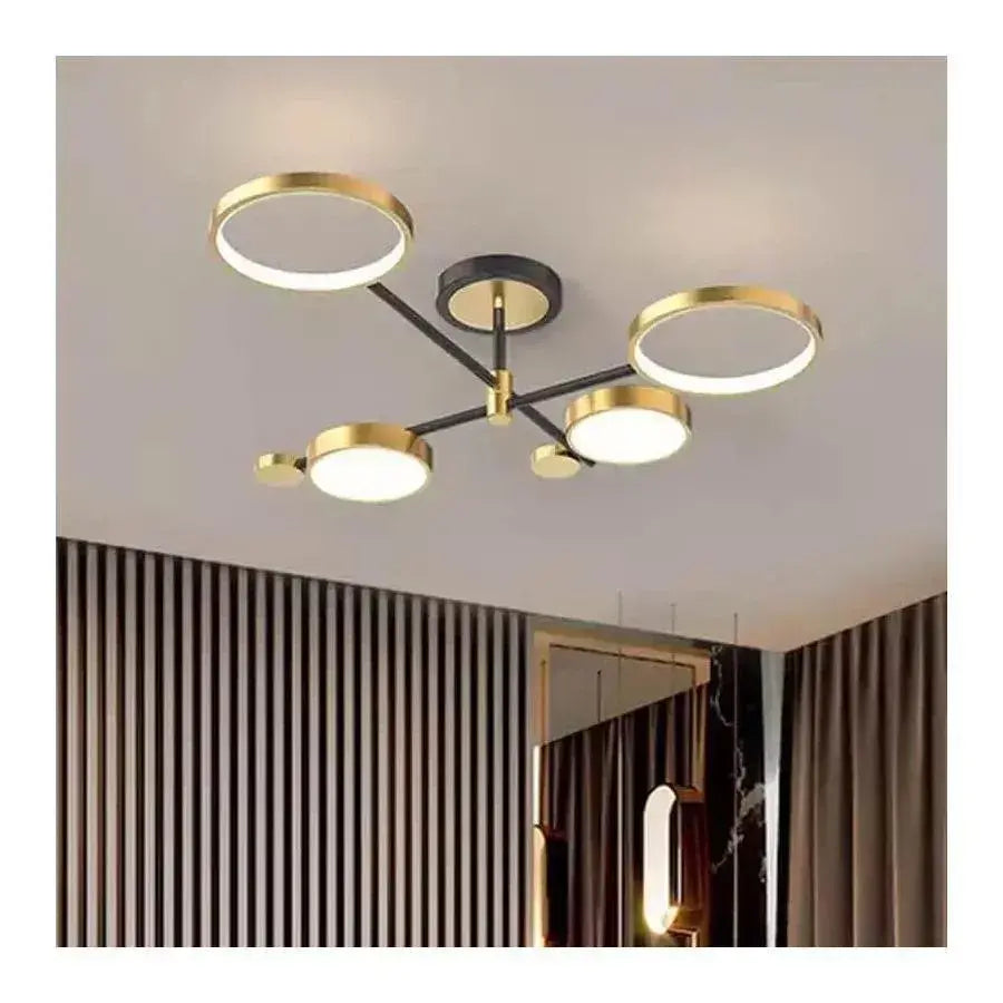 LED luster s skupinami diaľkového ovládania, 80 W, nemilosrdné, čierne a zlaté