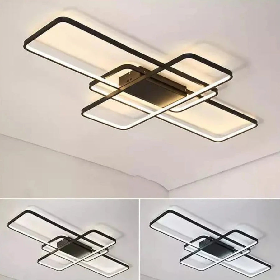 LED luster s diaľkovým ovládaním AXIS 96W, 3 Elements, Studené/Teplé/Neutrálne svetlo, Stmievateľné, Čierny