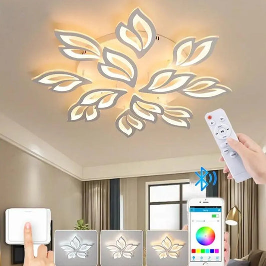 LED luster s diaľkovým ovládaním LILY 150W, 12 prvkov, studené/teplé/neutrálne svetlo, stmievateľné, biela