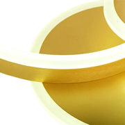 LED luster s diaľkovým ovládaním Lyra, 102 W, 2 kruhy, DAISY, Brushed GOLD, COLD/HOT/NEUTRAL LIGHT