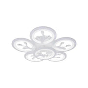 LED luster s diaľkovým ovládaním Daisy, 6 položiek, 72 W, studeného/horúceho/neutrálneho svetla, nestabilné, biele s kryštálom