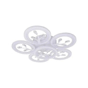 LED luster s diaľkovým ovládaním Daisy, 6 položiek, 72 W, studeného/horúceho/neutrálneho svetla, nestabilné, biele s kryštálom