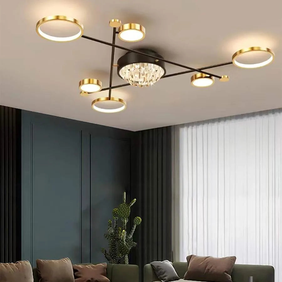 LED túžba s diaľkovým ovládaním Nazira 138W, čierne zlato
