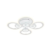 LED luster s Kadeovým diaľkovým ovládaním, 72 W, 4 kruhy, studené/horúce/neutrálne svetlo, nestabilné, biele