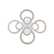 LED luster s Kadeovým diaľkovým ovládaním, 72 W, 4 kruhy, studené/horúce/neutrálne svetlo, nestabilné, biele