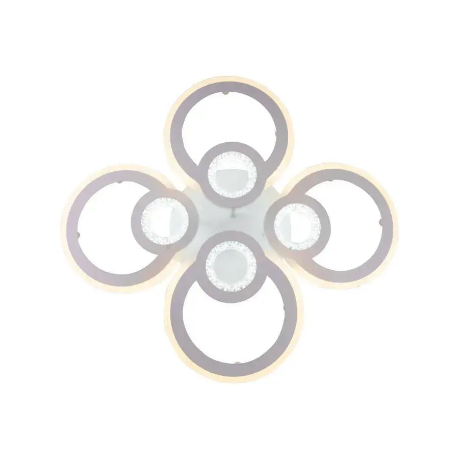 LED luster s diaľkovým ovládaním KADE 72W, 4 kruhy, studené/teplé/neutrálne svetlo, stmievateľné, biela