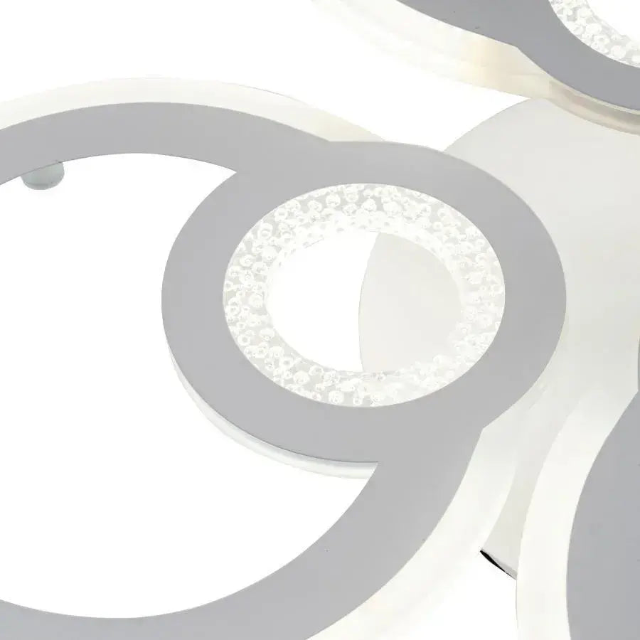 LED luster s diaľkovým ovládaním KADE 72W, 4 kruhy, studené/teplé/neutrálne svetlo, stmievateľné, biela