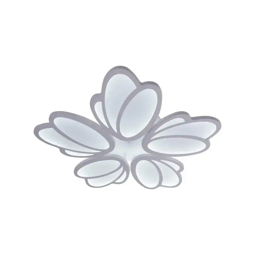 LED luster s diaľkovým ovládaním tulipánu, 73 W, 5 okvetných lístkov, studené/horúce/neutrálne svetlo, nestabilné, biele