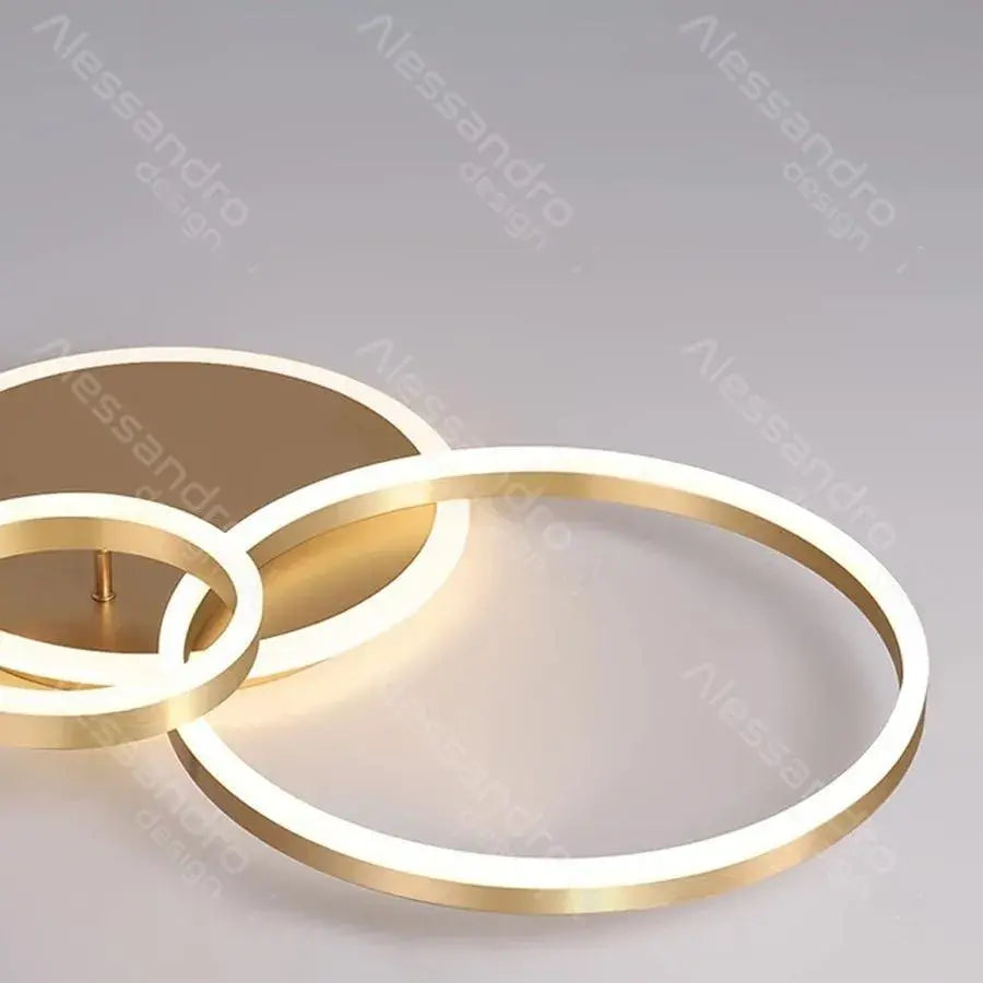 LED luster s diaľkovým ovládaním RILIA 100W, 2 kruhy, studené/teplé/neutrálne svetlo, stmievateľné, biele zlato