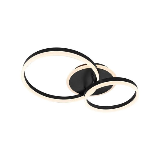 LED luster s diaľkovým ovládaním LYRA 80W, 2 kruhy, studené/teplé/neutrálne svetlo, stmievateľné, čierny