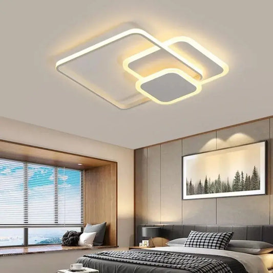 LED luster s diaľkovým ovládaním ANEMONA 75W, 3 štvorce, studené/teplé/neutrálne svetlo, stmievateľné, biela