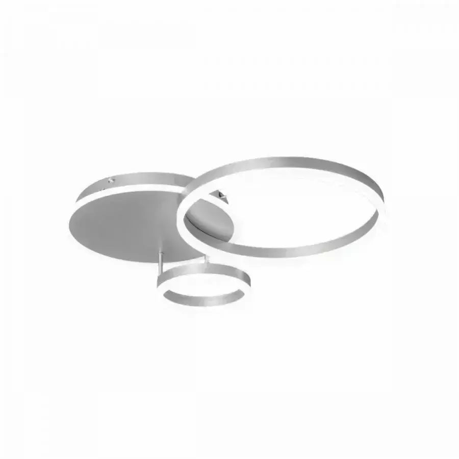 LED luster s diaľkovým ovládaním THEODORA, 81W, 2 kruhy, studené/teplé/neutrálne svetlo, stmievateľné, strieborné