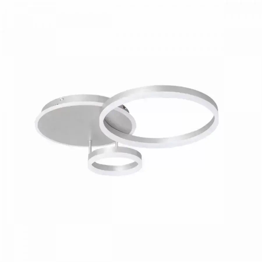 LED luster s diaľkovým ovládaním THEODORA, 81W, 2 kruhy, studené/teplé/neutrálne svetlo, stmievateľné, strieborné