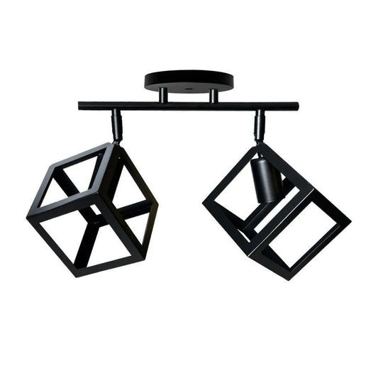 Lustra Cub Shape, Struktur Duo, 2xe27, čierny, kovový