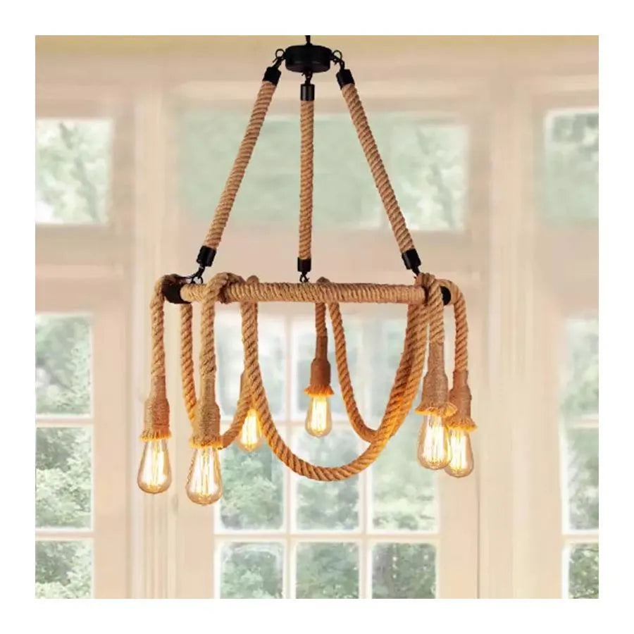 Lusty rustikálne 6x E27 kruhový kruhový kruh