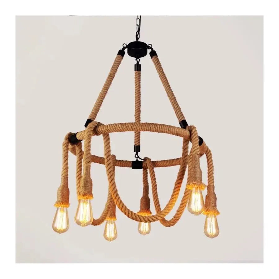 Lusty rustikálne 6x E27 kruhový kruhový kruh