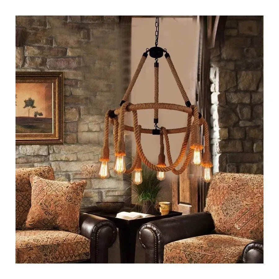Lusty rustikálne 6x E27 kruhový kruhový kruh