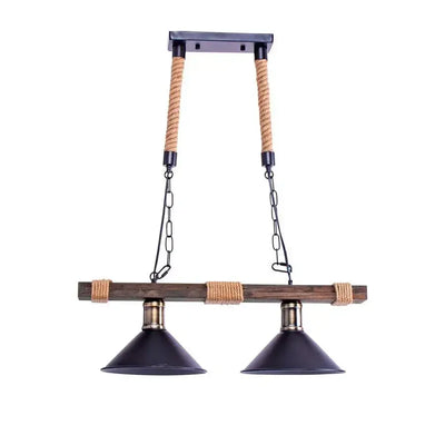 Tradičný luster, 2*e27, hnedý, kov a povraz
