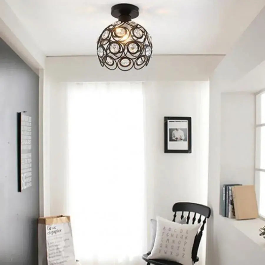 Vera Lust, 1*E27, čierna, kov a kryštál