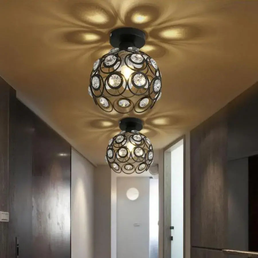 Vera Lust, 1*E27, čierna, kov a kryštál