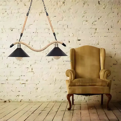 Lustrage Lust, 2*E27, hnedý, kov a povraz