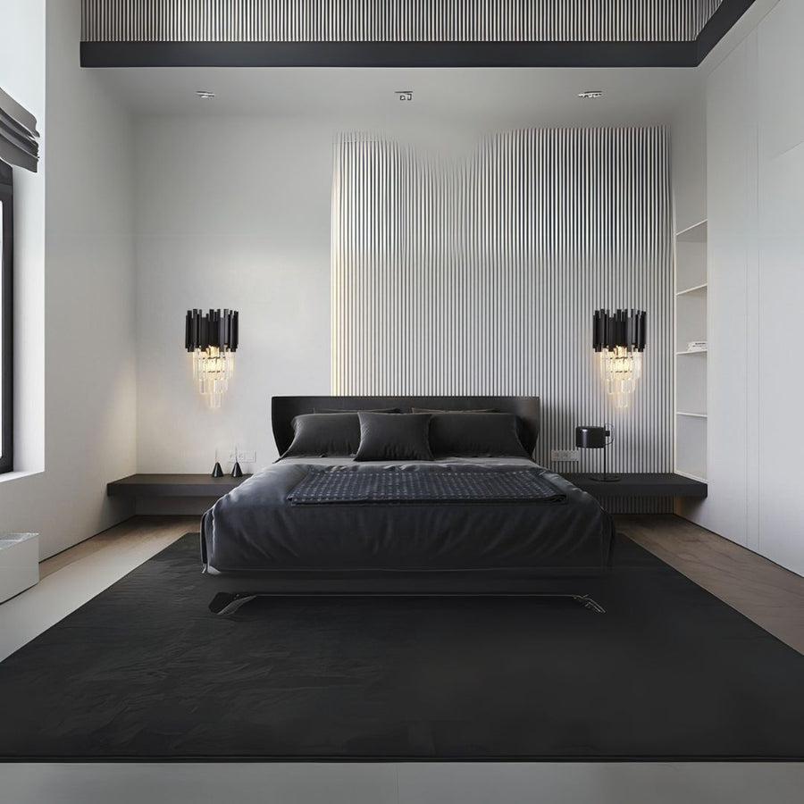 BLOIS Piccolo krištáľový luster, 2xE14, čierny