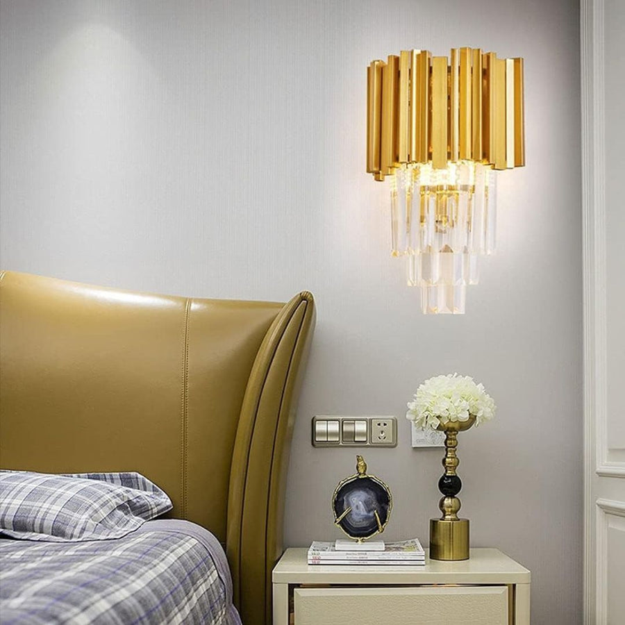 BLOIS Piccolo krištáľové lusterové svetlo, 2xE14, zlaté