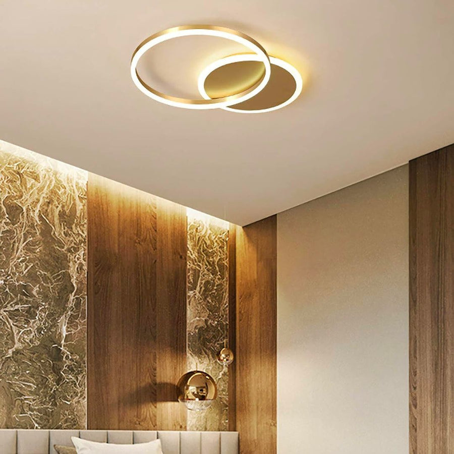 Dario LED luster, 2 kruhy, 47W, studené/teplé/neutrálne svetlo, zlatý