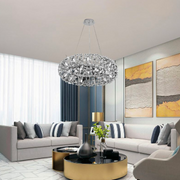 Krištáľový luster SEGOVIA Magno 10x E14, Priemer 60cm, Lesklý strieborný, Nastaviteľná výška