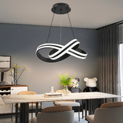 LED túžba zavesená s diaľkovým ovládaním nekonečnej slučky, 120 W, nastaviteľná výška, studená/horúca/neutrálna svetlo, nestabilná, čierna
