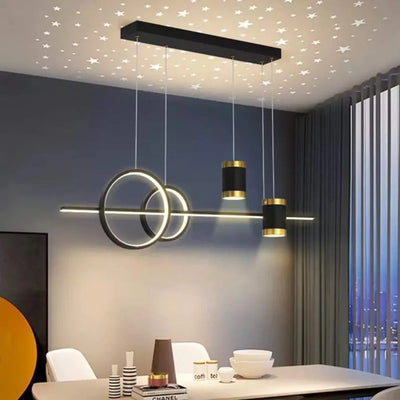 Závesný LED luster s diaľkovým ovládaním PAULINA 74W, studené/teplé/neutrálne svetlo, stmievateľné, čierny, výškovo nastaviteľný