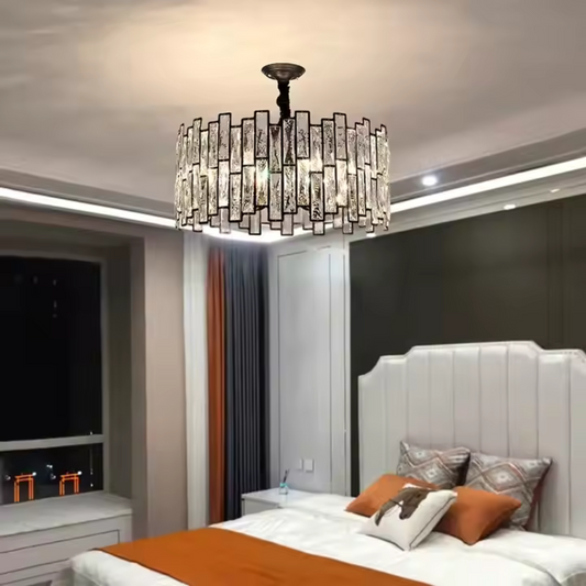 Krištáľový luster MALBORK Elegance 6xE27, priemer 49cm, čierny, nastaviteľná výška