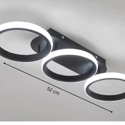 ELIO LED luster 24W, 3 kruhy, lineárny, studené/teplé/neutrálne svetlo, čierny