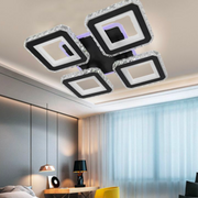 LED LED lulula s diaľkovým ovládaním, 150 W, chróm s čiernou, kovovou a krištáľovou, Daisy