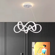LED túžba zavesená s nekonečným halo, 138 W diaľkovým ovládaním, nastaviteľnou výškou, studenou/horúcou/neutrálnou svetlom, Daisy, biely