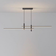 Lustra LED suspendata cu telecomanda RINA 24W, Liniara, lumina Rece/Calda/Neutra, Dimabila, Negru, Inaltime Reglabila
