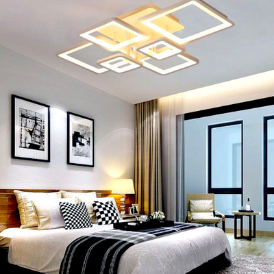 LED luster s diaľkovým ovládaním ELLA 124W, 6 štvorcových, studené/teplé/neutrálne svetlo, stmievateľné, biela