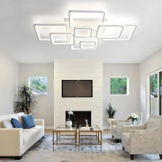 LED túžba s diaľkovým ovládaním, Ella, 8 štvorcov, 154 W, studené/horúce/neutrálne svetlo, nestabilné, biele