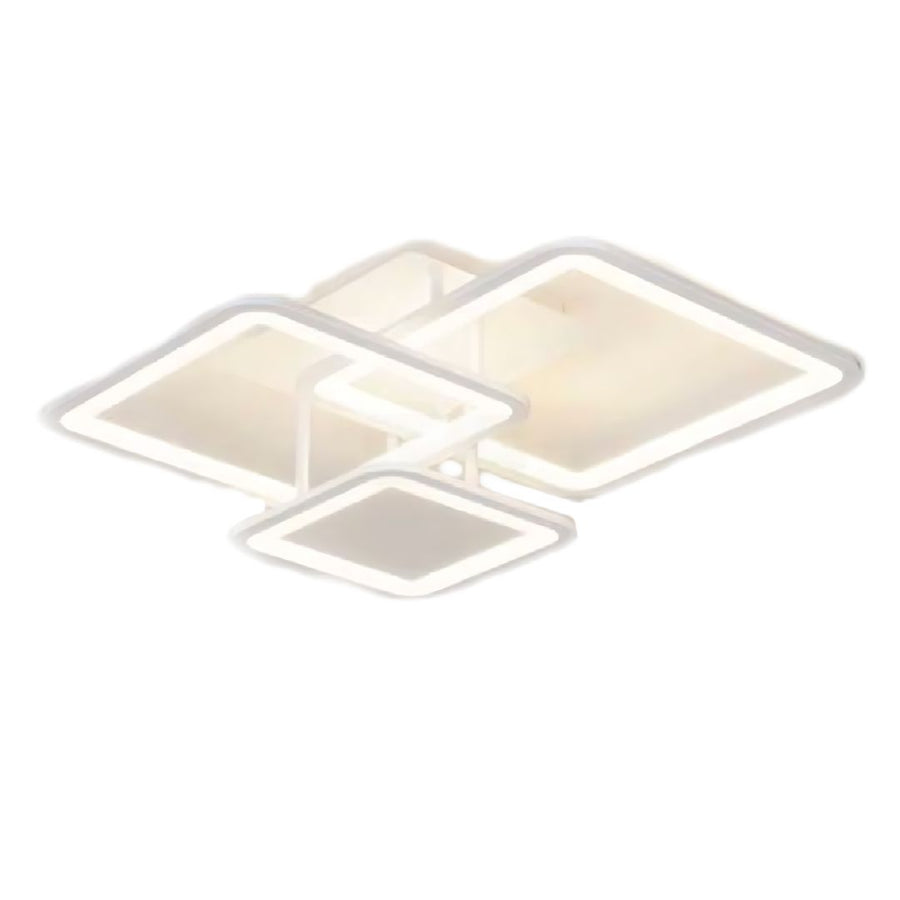 LED luster s diaľkovým ovládaním ZOE, 64W, 3 štvorce, studené/teplé/neutrálne svetlo, stmievateľné, biela