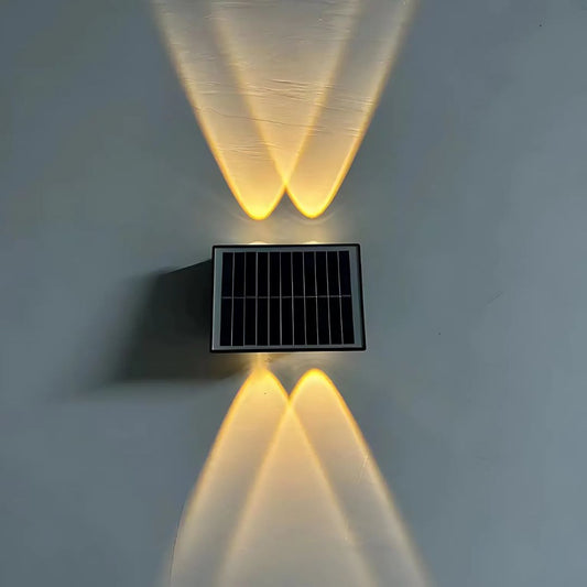 Vonkajšie nástenné LED svietidlo Solaris, 4 svetelné zdroje, teplé svetlo, čierna