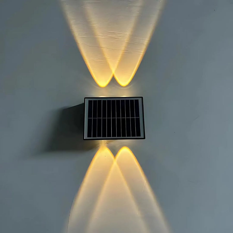 Vonkajšie nástenné LED svietidlo Solaris, 4 svetelné zdroje, teplé svetlo, čierna