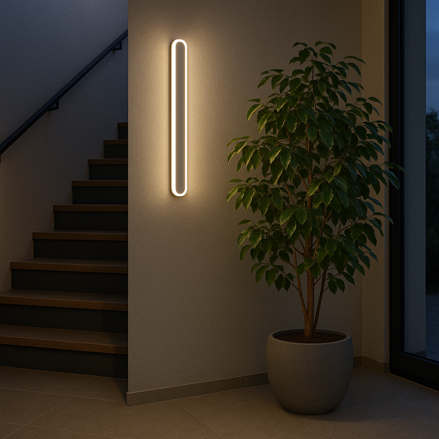 SUHA Vonkajšie nástenné LED svietidlo, dĺžka 50 cm, 6W, IP65, kovové, lineárne, biele