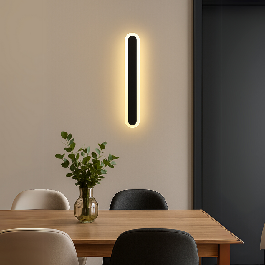 SUHA Vonkajšie nástenné LED svietidlo, dĺžka 70 cm, 10 W, IP65, kovové, lineárne, čierne
