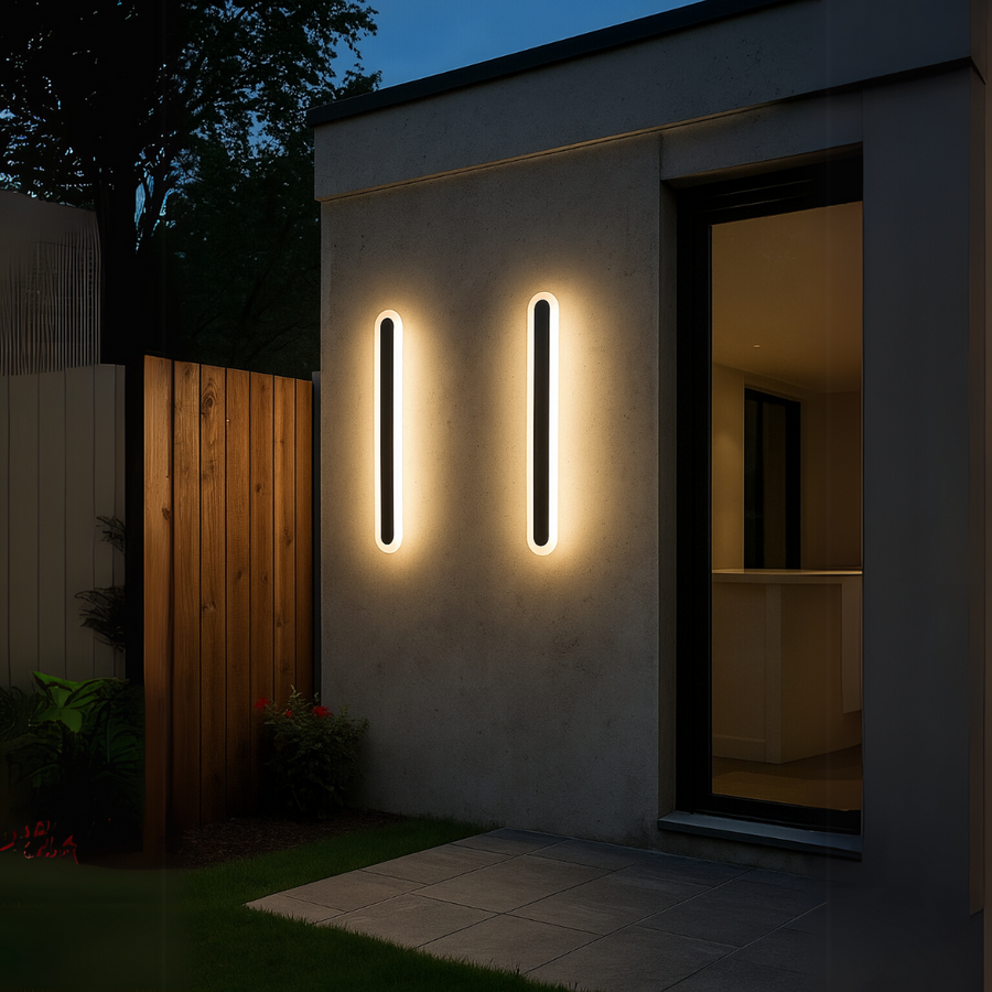 SUHA Vonkajšie nástenné LED svietidlo, dĺžka 70 cm, 10 W, IP65, kovové, lineárne, čierne