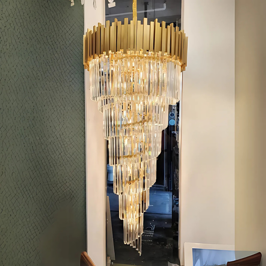 Krištáľový luster BLOIS Ascender E14, priemer 60cm, zlatý, nastaviteľná výška