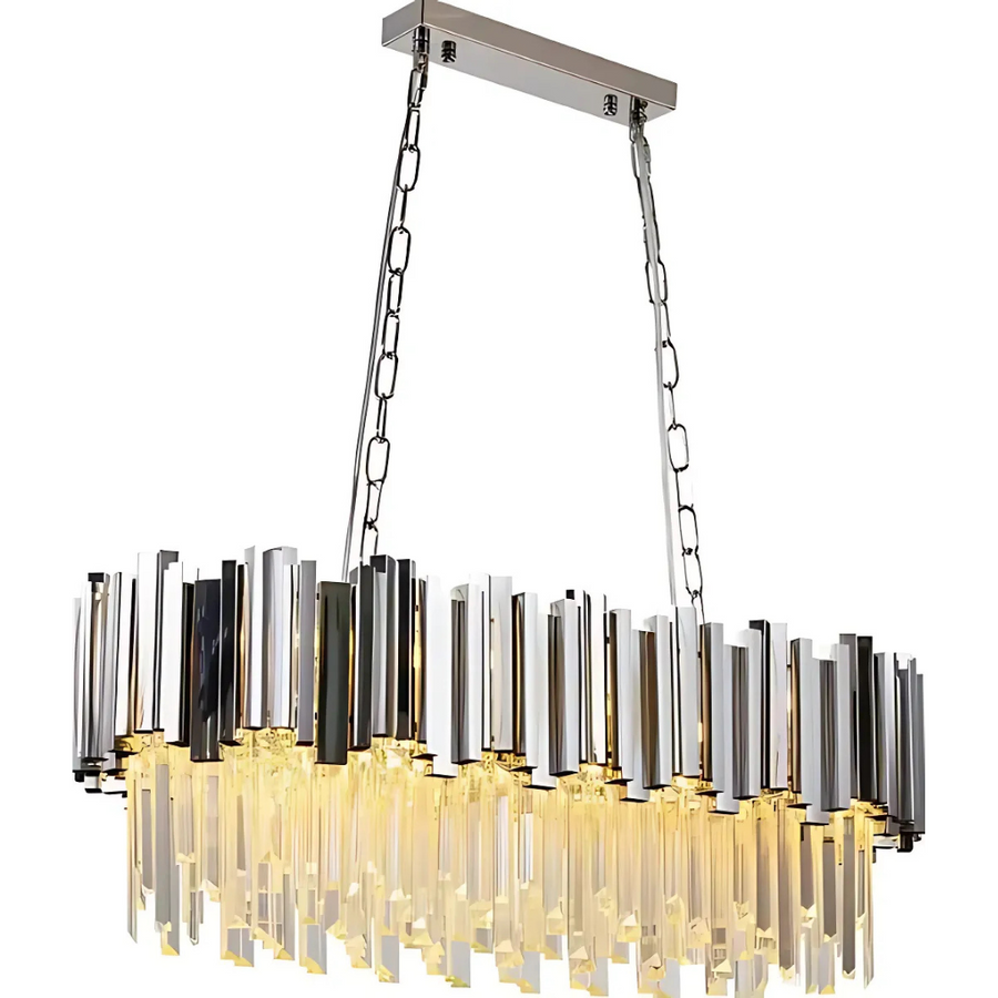 BLOIS Regalis krištáľový luster 10xE14, priemer 80cm, strieborný, nastaviteľná výška